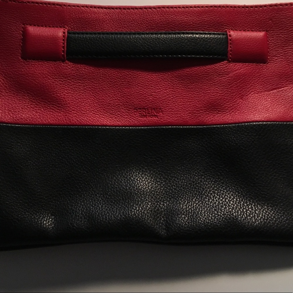 Leather clutch bag